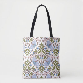 Moth floral pattern canvas tas