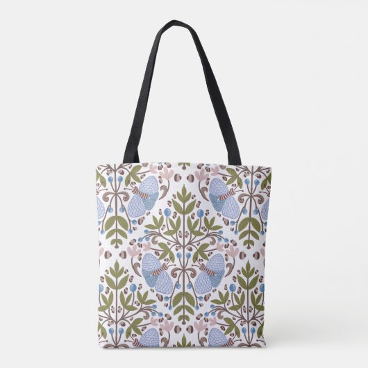 Moth floral pattern canvas tas (Achterkant)