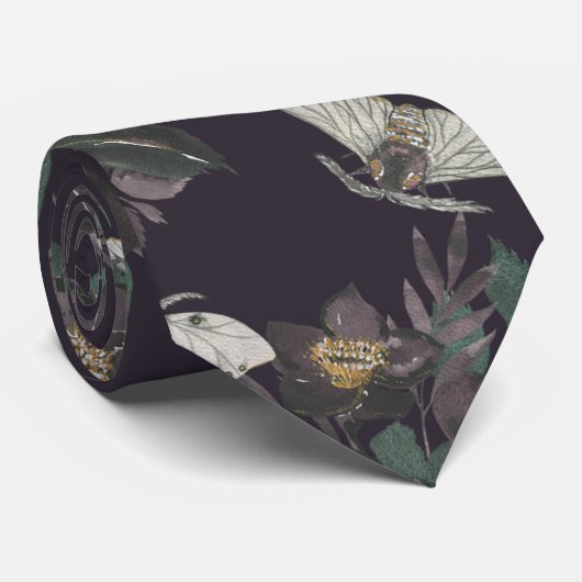 Moth Floral Pattern Stropdas (Opgerold)