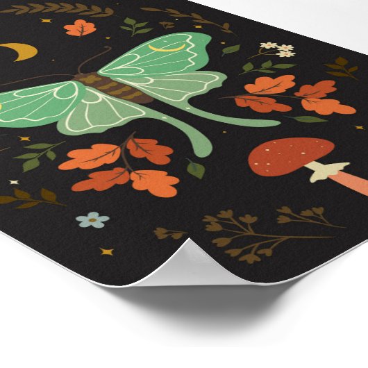 moth in boho stijl. poster (Hoek)