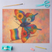 Moth of Pride and Blossoms Decoupage Papier (Craft)