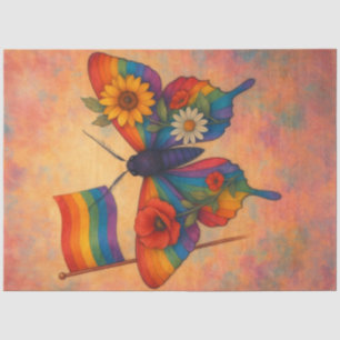 Moth of Pride and Blossoms Decoupage Papier