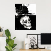 Moth op de schedel poster (Thuiskantoor)