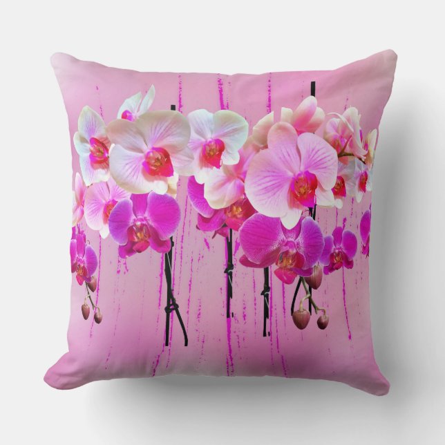 Moth Orchid Blossoms Art Print Kussen (Voorkant)