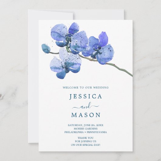 Moth Orchid Wedding Programme (Devant)