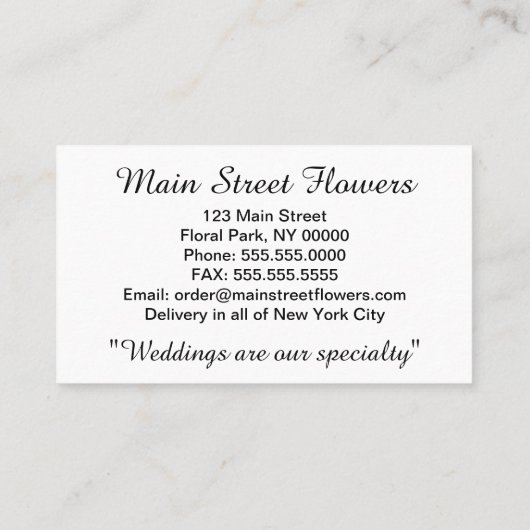 Moth Orchid White Flowers Visitekaartje (Achterkant)