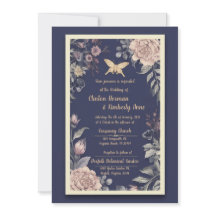 Moth, Rose et chardon Faire-part de mariage II
