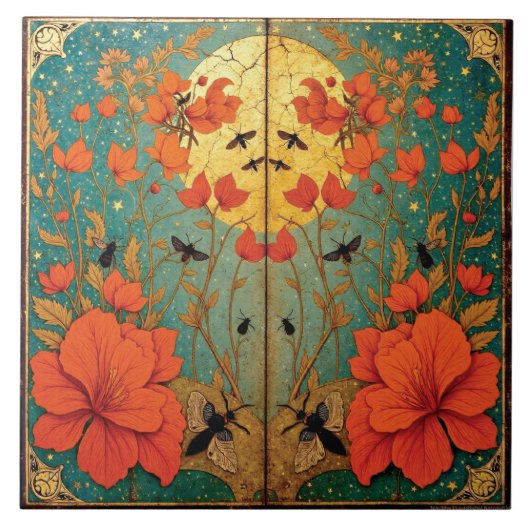 Moth Sanctuary Under the Moonlit Sky Tegeltje (Voorkant)