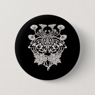 Moth Talisman - Whimsigoth Screenprint Stijltekeni Ronde Button 5,7 Cm