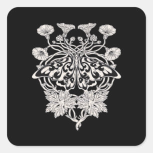 Moth Talisman - Whimsigoth Screenprint Stijltekeni Vierkante Sticker