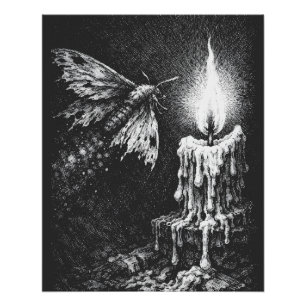 Moth to the Flame — door BurnsInHell Perfect Poster