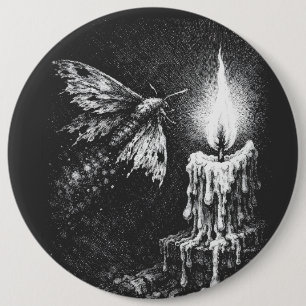 Moth to the Flame — door BurnsInHell Ronde Button 6,0 Cm