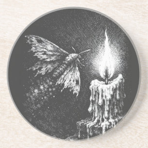 Moth to the Flame — door BurnsInHell Zandsteen Onderzetter
