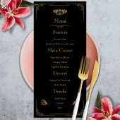 Moth victorienne Élégant menu Mariage gothique