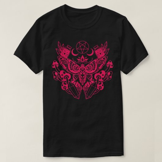 Moth Viking Pagan Wicca T-Shirt (Design voorkant)