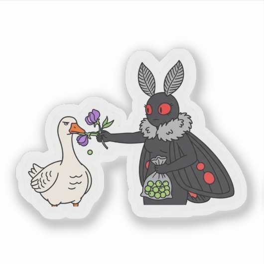 Moth voedt de gans sticker (Voorkant)