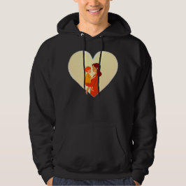 Mother and Child Love Illustration – Warm Family Hoodie