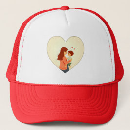 Mother and Child Love Illustration – Warm Family Trucker Pet