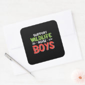 Mother Art Support Wildlife Raise Boys Vierkante Sticker (Envelop)