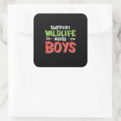 Mother Art Support Wildlife Raise Boys Vierkante Sticker (Tas)