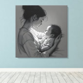 Mother & Baby artwork Canvas Afdruk (Insitu (Houten vloer))