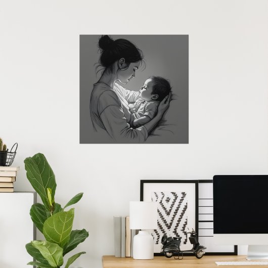 Mother & Baby artwork Poster (Thuiskantoor)