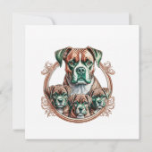 Mother Boxer And Her 3 Pups Kaart (Achterkant)