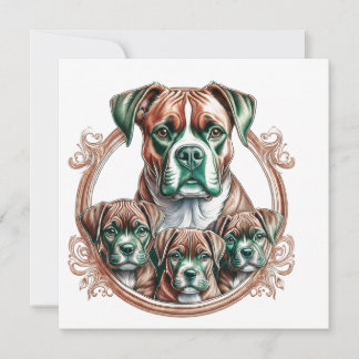 Mother Boxer And Her 3 Pups Kaart