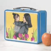 Mother & Child Love Illustration Metal Lunchbox (En situation)