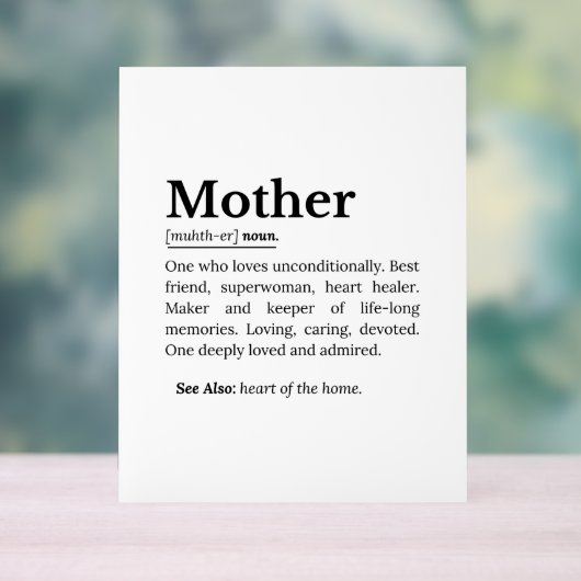 Mother Definition  Acryl Bord (Neutraal)