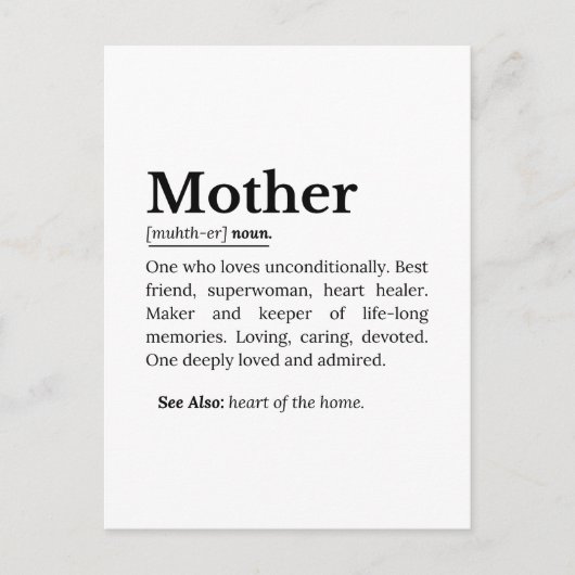 Mother Definition Briefkaart (Voorkant)