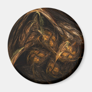 Mother Earth Abstract Art Round Magnet