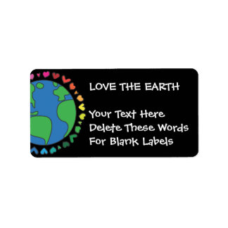 Mother Earth Day Save The Planet Rainbow Hearts Etiket
