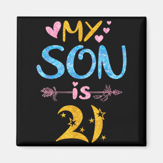 Mother father mom dad happy birthday son is 21 magneet