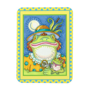 MOTHER FROG & BABY FROGETT, FAMILIE LIEFT Funny Magneet