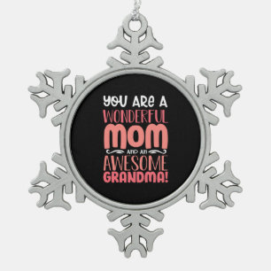 Mother Gift   Proud Wonderful Mom Birthday Tin Sneeuwvlok Ornament