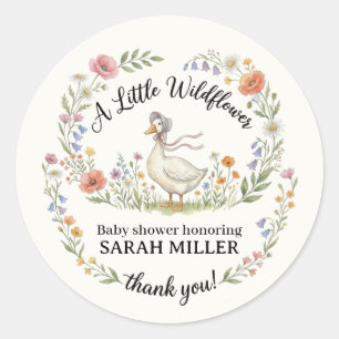 Mother Goose Wildflower Baby Shower Favor Sticker