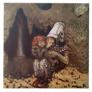 "Mother Love" door John Bauer Tegeltje