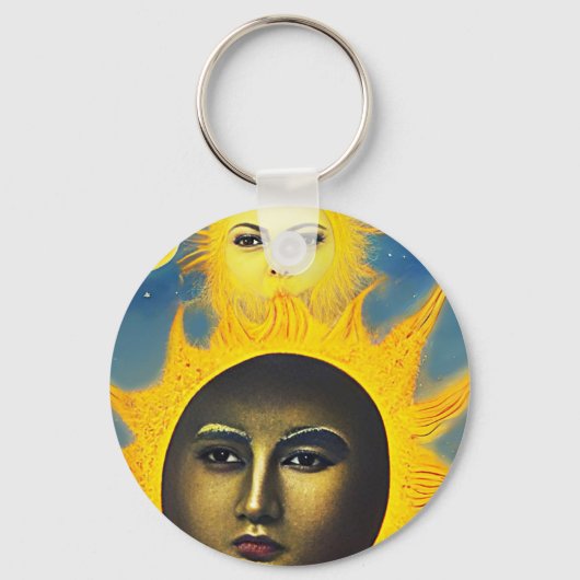 Mother Nature Sun moon Original fantasy art Sleutelhanger (Voorkant)
