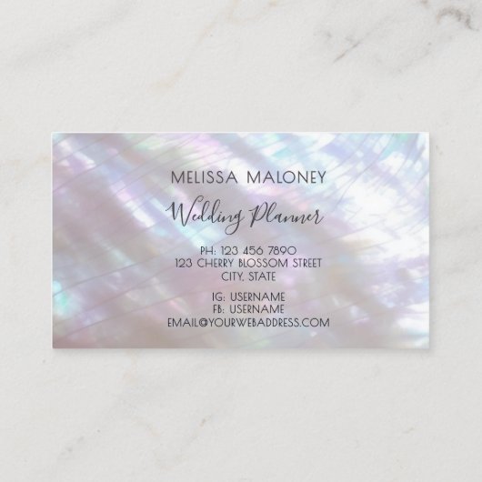 Mother-of-pearl Monogram Shimmering Visitekaartje (Achterkant)