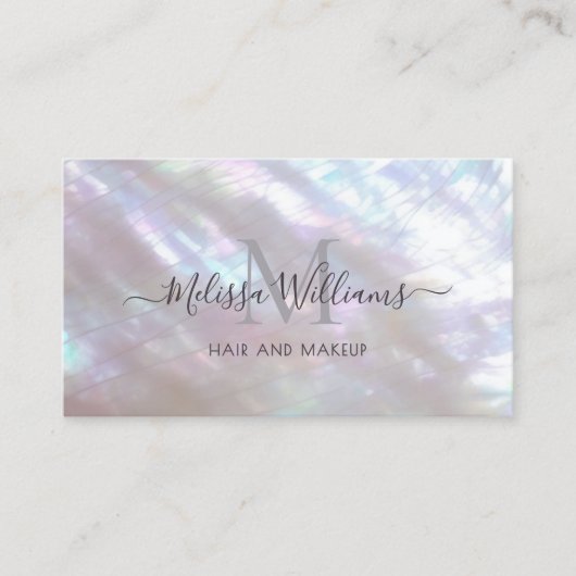 Mother-of-pearl Monogram Shimmering Visitekaartje (Voorkant)