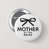 Mother of the Bride - Black Bow Whimsical Ronde Button 5,7 Cm (Voorkant /achterkant)