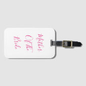 Mother Of The Bride Gift Wedding Favor Pink White Bagagelabel (Voorkant (horizontaal))