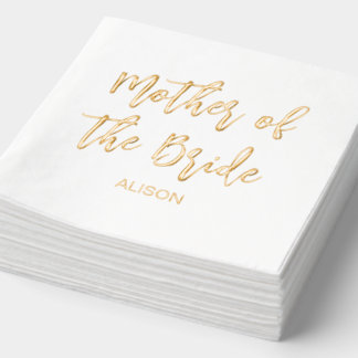 Mother of the Bride Gold White Wedding Folie Servetten