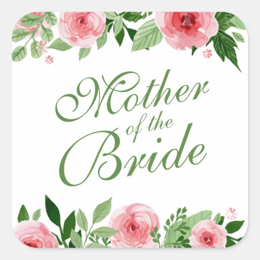 Mother of the Bride Wedding Sticker Seal (Voorkant)