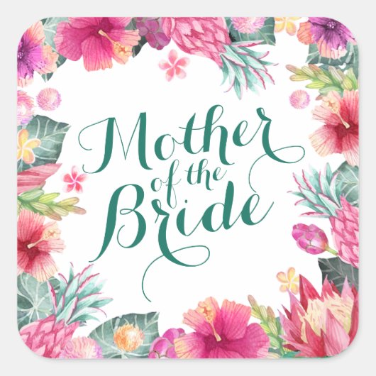 Mother of the Bride Wedding Sticker Seal (Voorkant)