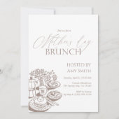 Mother’s Day Brunch Neutral Line  Kaart (Voorkant)