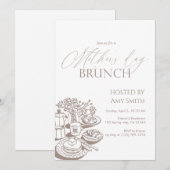 Mother’s Day Brunch Neutral Line  Kaart (Voorkant / Achterkant)