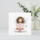 Mother’s Day Card with Child Illustration  (Staand voorkant)