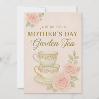 Mother’s Day Garden Tea Invitation | Elegant  Kaart